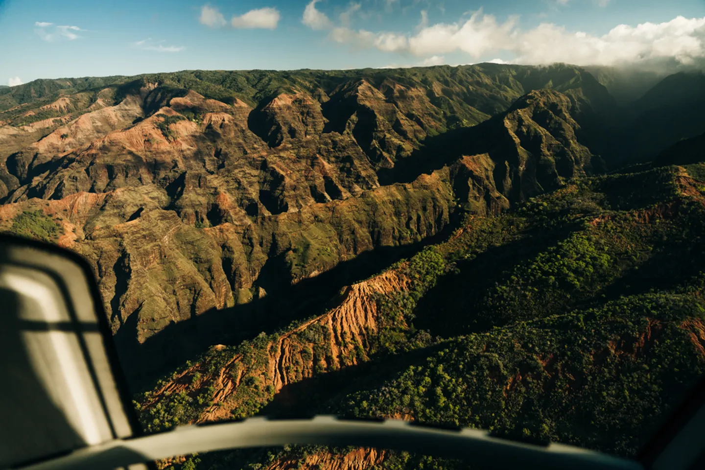 Aerial view from a helicopter over Big Island Hawaii