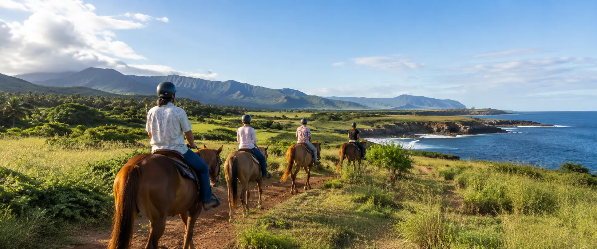 Kauai horseback riding along scenic coastal trails