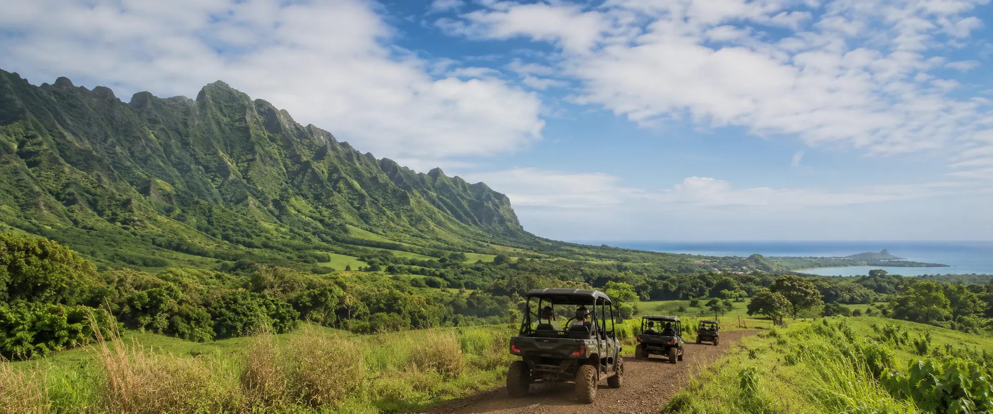Oahu Adventure Tours - ATV riding through scenic valleys